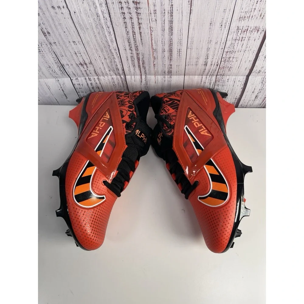Nike Alpha Menace 4 Pro NRG Picante Football Cleats Orange FQ3984-600 Size 7.5